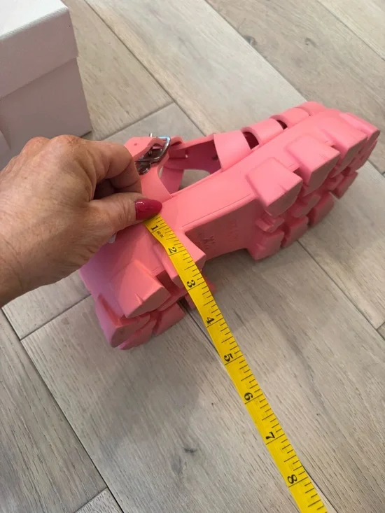 Prada Coral Pink Chunky Jelly Caged Sandals - Picture 4 of 10